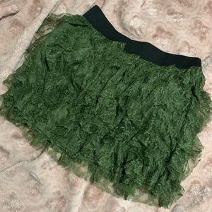 Green laced skirt